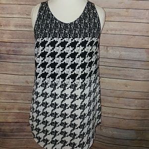 Cabi Black/White Broken Check Top